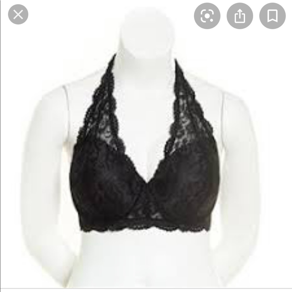 XOXO Olive Green Lace Halter Bra 38DD NWT